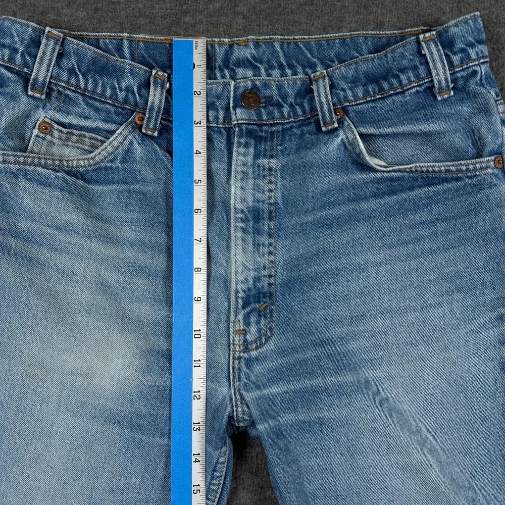 Vintage Levis 517 Jeans Mens 36x30 Orange Tab Made USA Blue Distressed Denim - Picture 10 of 14
